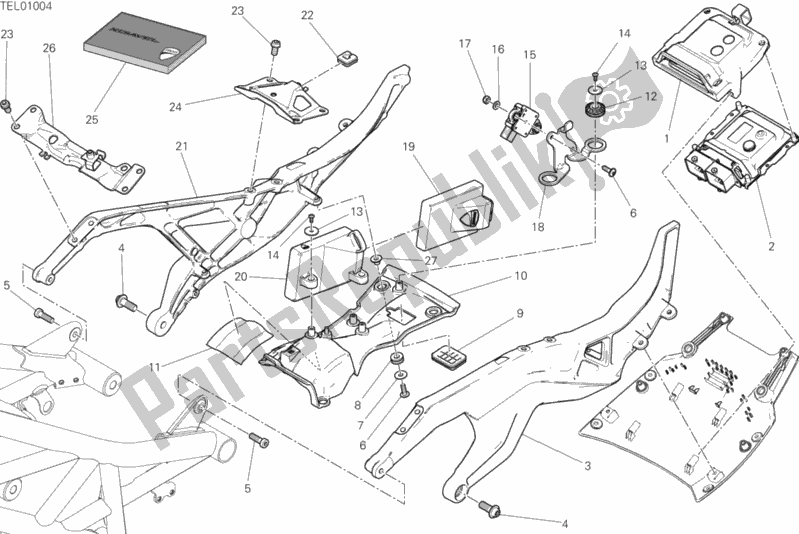 Toutes les pièces pour le Cadre Arrière Comp. Du Ducati Diavel Xdiavel S Brasil 1260 2017